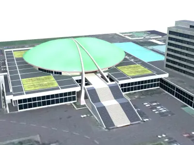 MPR DPR indonesian Building Low-poly 3D model