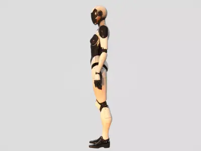 Futuristic Female Humanoid Robot Low-poly 3D model