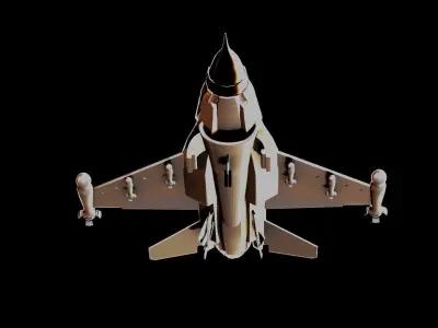 Fighter Jet F16 Low-poly 3D model
