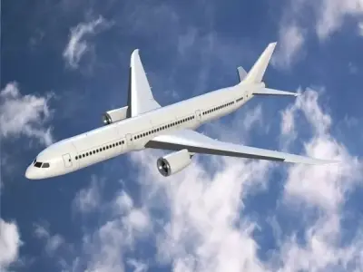 Boeing 787-9 jetliner lowpoly version Low-poly 3D model