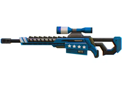 LowPoly Cartoon Sci-Fi Sniper Rifle Future Low-poly 3D model