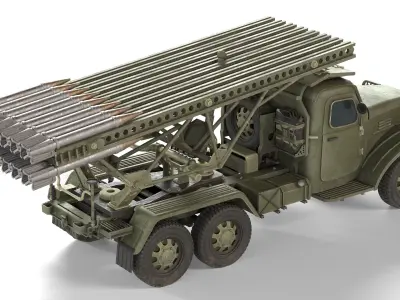 BM 13 Katyusha Rocket Launcher Low-poly 3D model