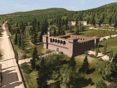 Italian castle Low-poly 3D model