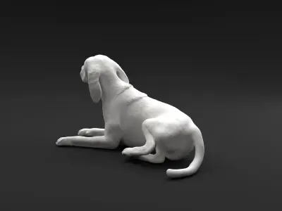 Beagle laying down intended for 3D printing FREE model Free 3D print model