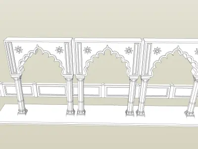 indian jodhpuri stone chatri 3d model 3D model