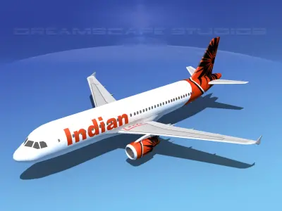 Airbus A320 LP Air India Low-poly 3D model
