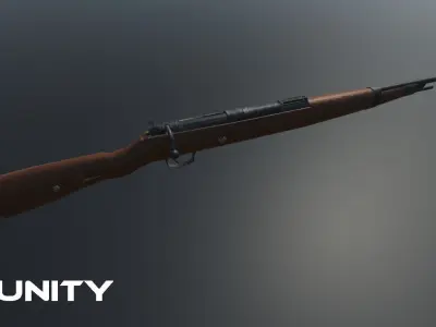 Karabiner 98k gun Low-poly 3D model