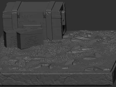 Two military bases 3D print model