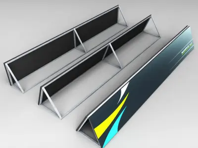 Stadium Advertising Commercial Board low poly Low-poly 3D model