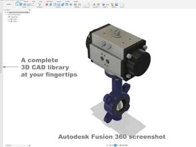 DIN-EN Butterfly Valves -Wafer Type - Blue 3D model
