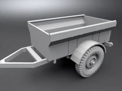Jeep Willys With Cart 3D print model