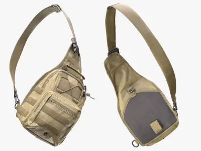 Tactical Shoulder Bag 129 - All MH Bodies-UE5 Skeletons - Rigged Low-poly 3D model