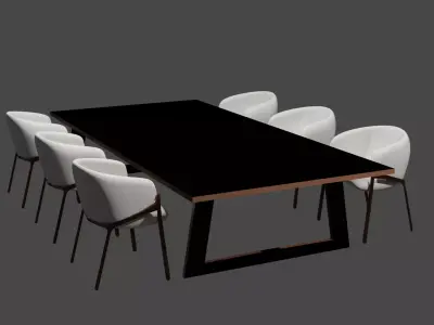 Minimalistic chair and table Free 3D model