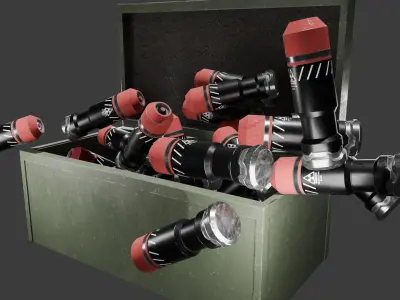 Futuristic grenade Low-poly 3D model