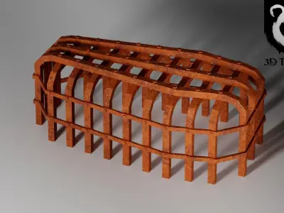 Metal tomb Low-poly 3D model