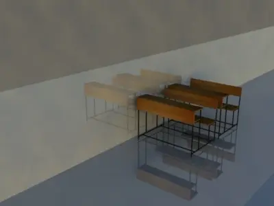 School Desk 3D model