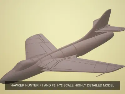 1-72 SCALE HAWKER HUNTER SINGLE SEAT VARIANTS SLA MODEL PACK 3D Model Collection