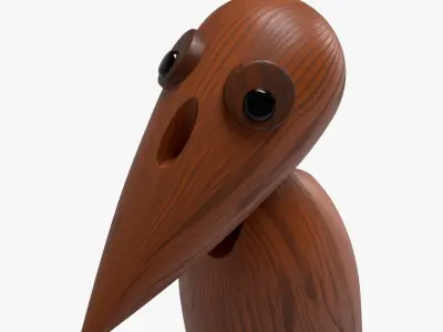 Wooden Karasu Low-poly 3D model