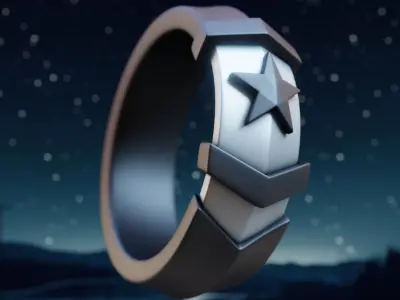 Legendary Star Ring - Futuristic Stylized 3D Print Model 13 3D print model