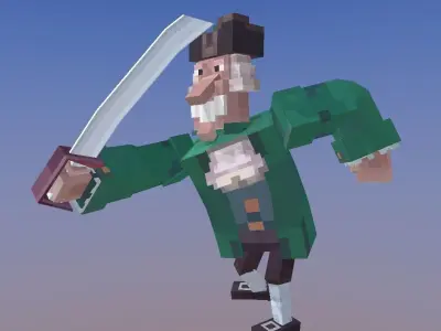 Dr Livsey in minecraft style Low-poly 3D model