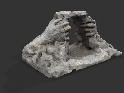 Cave Entrance cliff rock 02 Low-poly 3D model