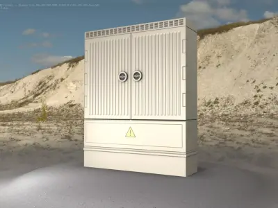 Electrical Distribution Cabinet 135 Low-poly 3D model
