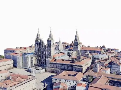 Santiago de Compostela Cathedral Low-poly 3D model