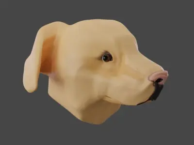 Dog Labrador Low-poly 3D model