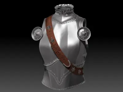 Female Knight Upper Chest Armor Sculpt Project 3D model