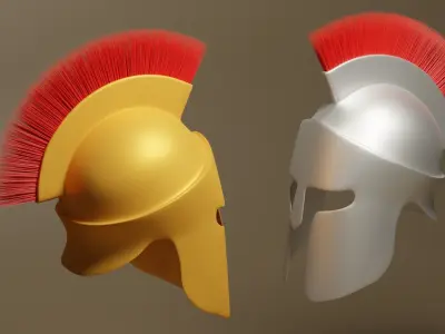 Spartan Helmet Low-poly 3D model