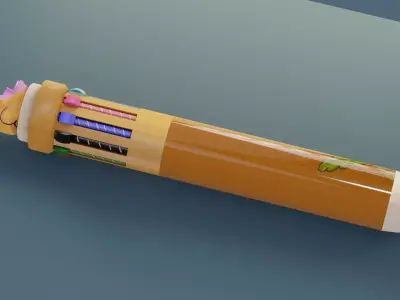 Multicolor Pen Low-poly 3D model