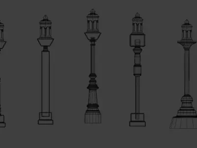 Historic Oakland Iron Street Light pole 3D print model