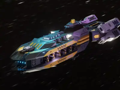 The Serpent Spaceship Low-poly 3D model