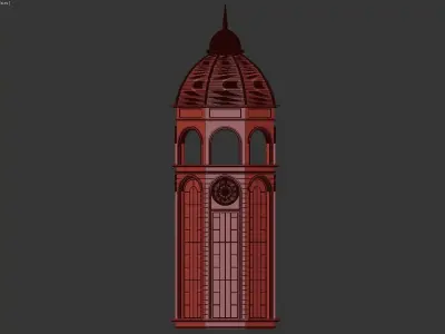 Classic Clock Tower Low-poly 3D model