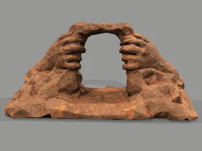 Cave Entrance Desert rock 04 Low-poly 3D model