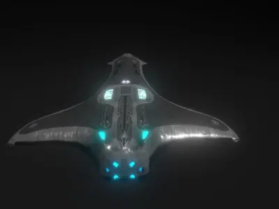 Lancaster explorer spaceship Low-poly 3D model