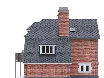 English Brick House 03 Low-poly 3D model
