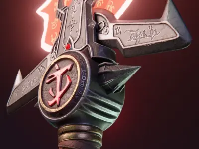 The crucible sword DOON ENTERNAL Low-poly 3D model