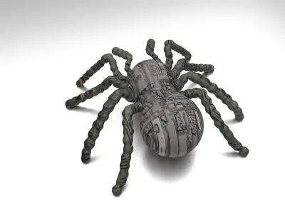 spider glow in Low-poly 3D model