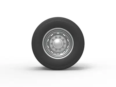 10 Oval Hole Rear double wheel of semi truck Scale 1 to 25 3D print model