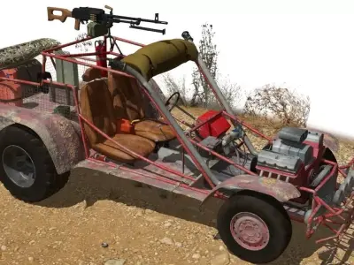 buggy jeep with gun 3D model
