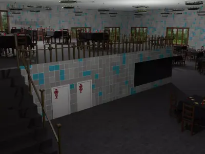 Restaurant Low-poly 3D model