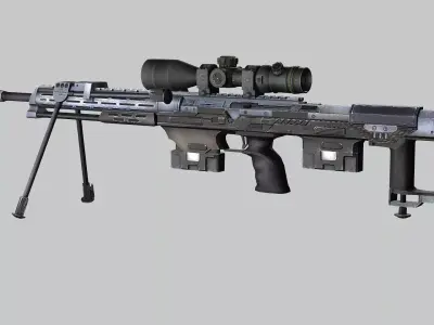 Sniper Denel 3NTW-20 Low-Poly 3D Model Low-poly 3D model purchase