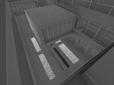 Public Hall Interior 02 Low-poly 3D model