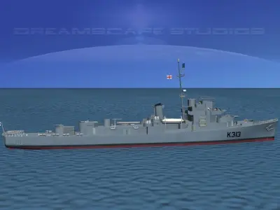 UK Captains Class Frigate Blackwood 3D model