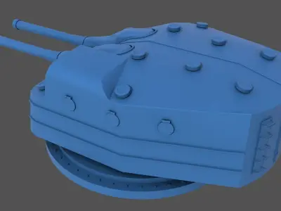 Japanese 3rd year type C turret - Commercial license scale 1-100 3D print model