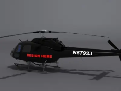 Aerospatiale AS355 Ecureuil Wip  Low-poly 3D model
