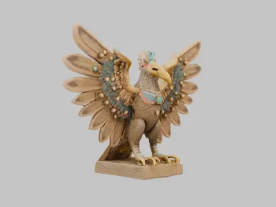 Viking Bird Statue Low-poly 3D model