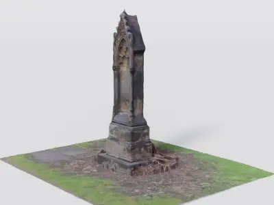 Old gravestone and ground 3D model