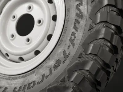BFGoodrich Baja KM3 Tire - Real world details 3D model